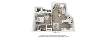 1 Bed | 1 Bath | 663 sqft | Oaks at Duck Creek Apartments