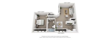 1 Bed | 1 Bath | 704 sqft | Oaks at Duck Creek Apartments