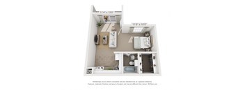 Studio | 1 Bath | 507sqft | Oaks at Duck Creek Apartments