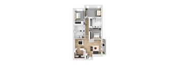 bedroom floor plan an in 3d