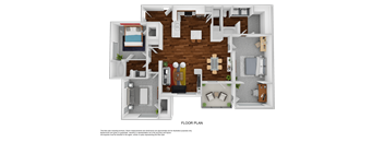 a floor plan of a house with a wooden floor