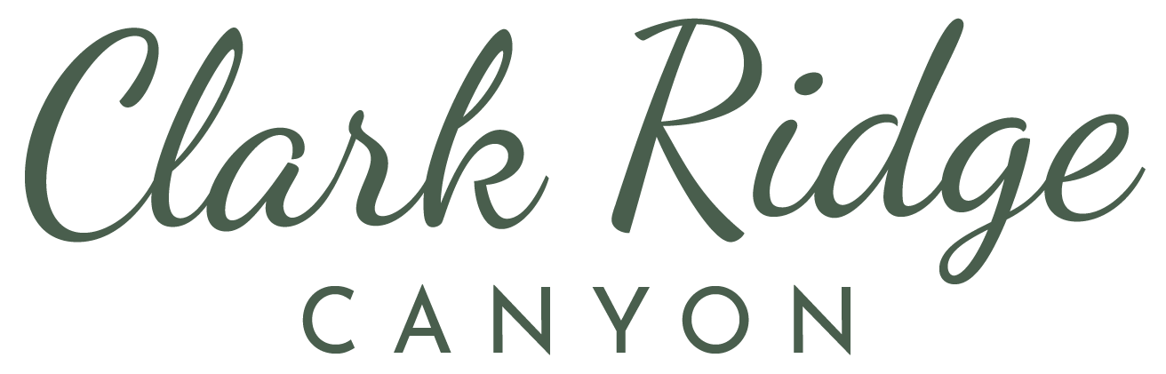 The image displays the text "Clark Ridge CANYON" in a cursive font.