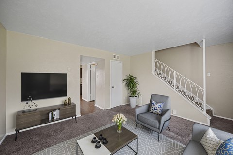 the preserve at ballantyne commons living room and staircase