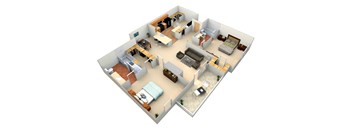 a floor plan of a house with a bedroom and a living room