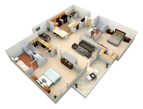 a floor plan of a house with a bedroom and a living room