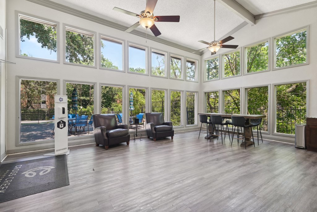 the preserve at ballantyne commons living room with large windows