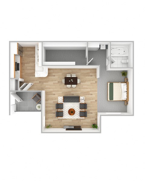 bedroom floor plan an in 3d