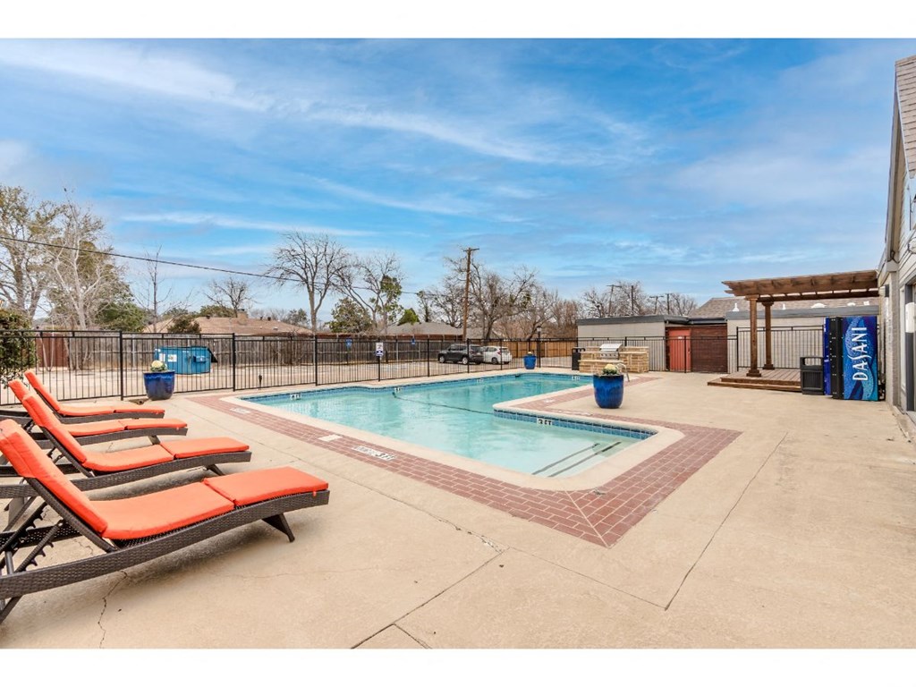 the pool at the top of the building is empty