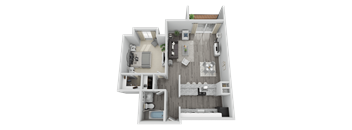 a1 floor plan  1 bedroom with 2 baths  129