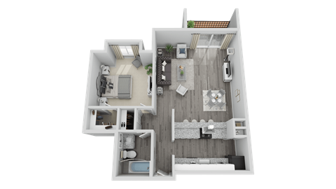 a1 floor plan  1 bedroom with 2 baths  129