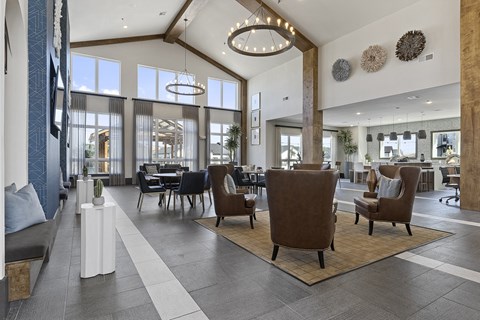 the lobby at the preserve apartments