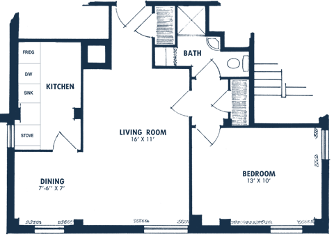 one bedroom floor plan 