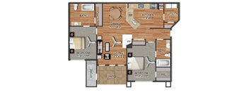 A floor plan of a house with labeled rooms and dimensions.