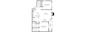 A black and white image of a floor plan for a home.