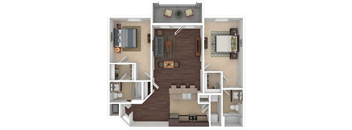 a floor plan of a two bedroom apartment