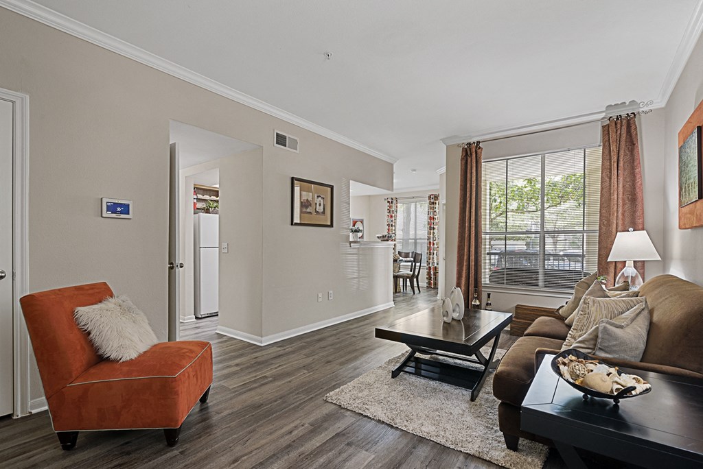 a living room with a couch and a coffee table