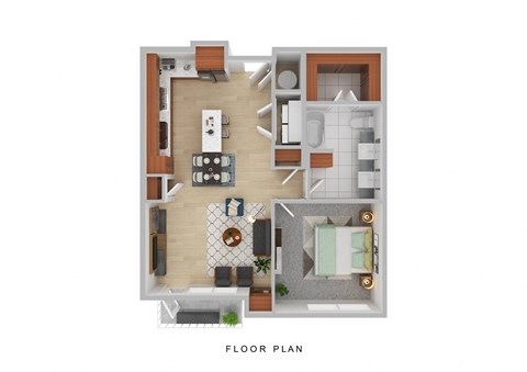 a floor plan of a house with a bedroom and a living room