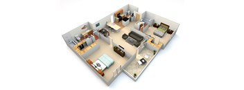 the isometric view of a 3d floor plan of a house