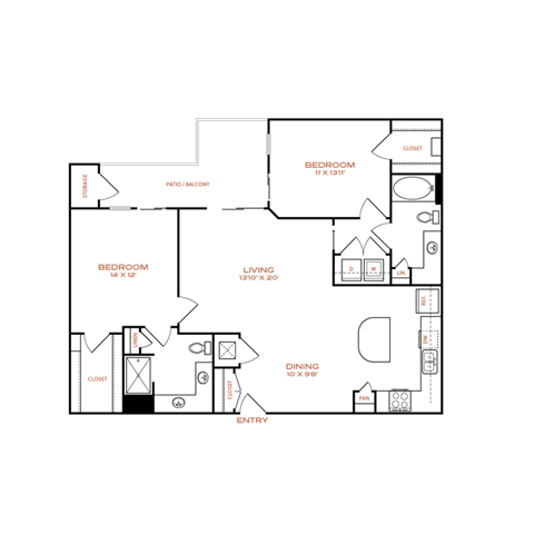 A floor plan of a house with labeled rooms.