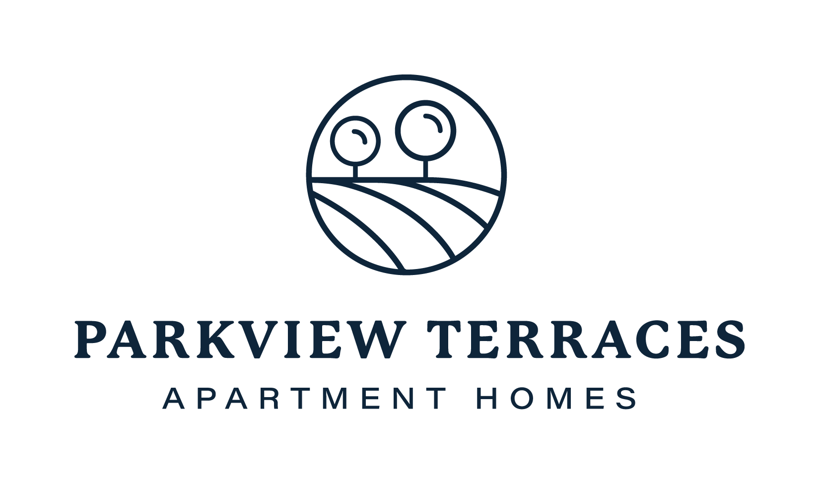 a logo for parkview terraces apartment homes