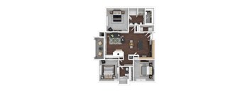 bedroom floor plan an in 3d