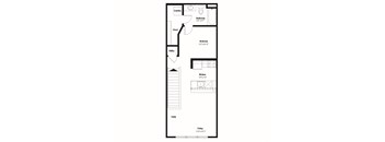 a floor plan of a house with a bedroom and a living room