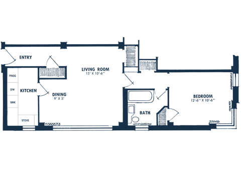 one bedroom floor plan 
