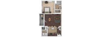 a floor plan of a studio apartment