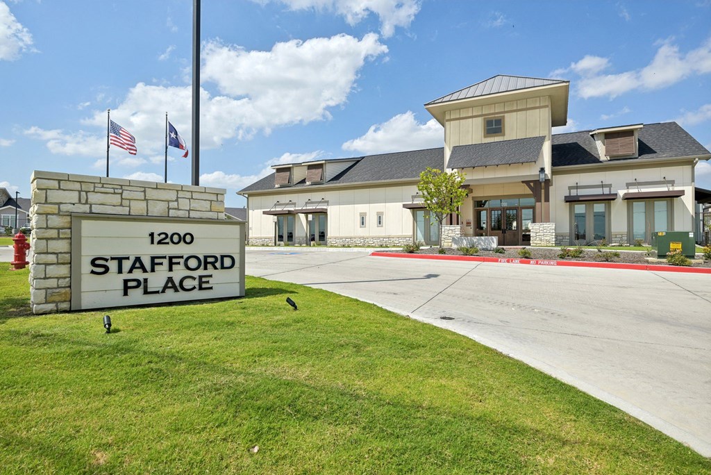 the sign in front of the stateford place office building