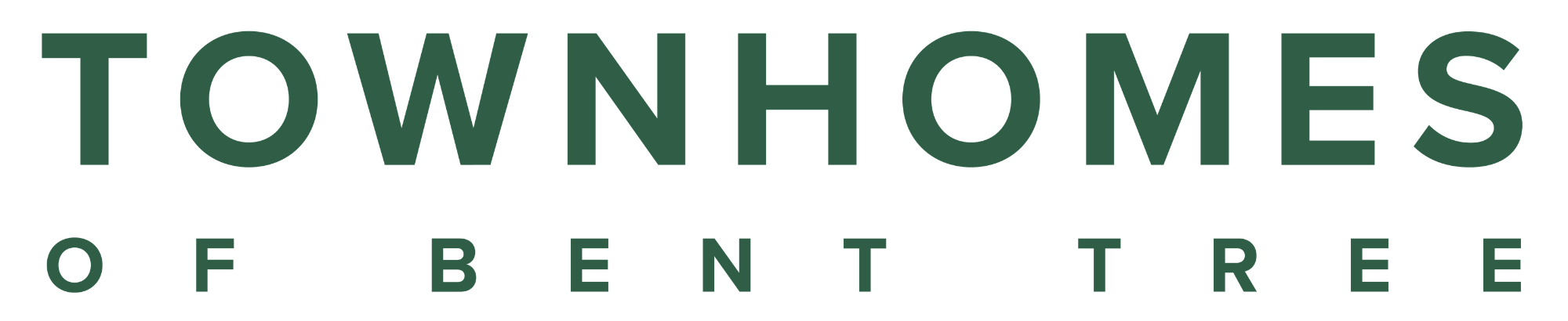 The image displays the text "TOWNHOMES OF BENT TREE" in large, bold letters.