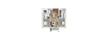 bedroom floor plan and layouts of a 3d furnished apartment