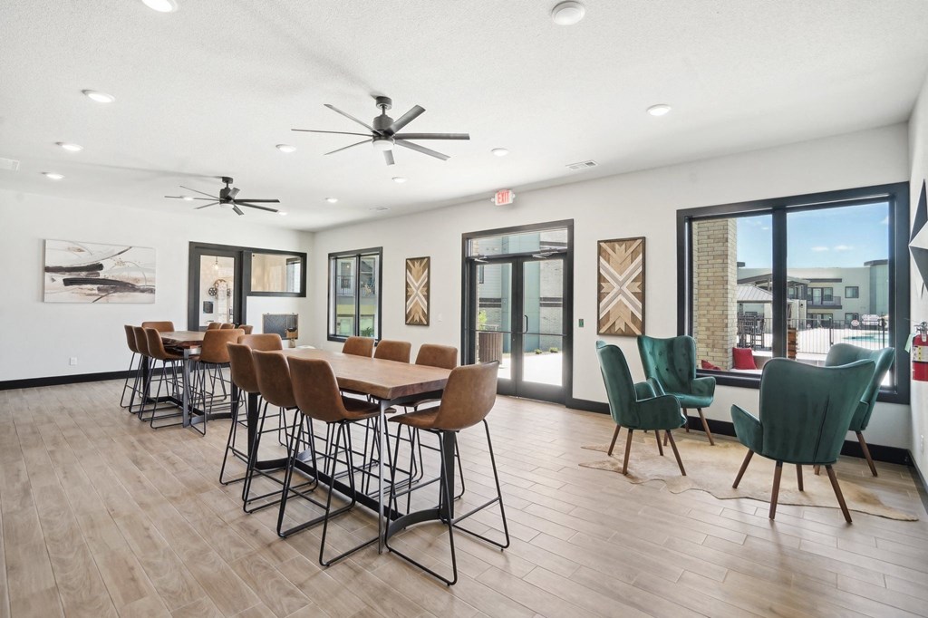 the reserve at city center spacious dining room with table and chairs and windows