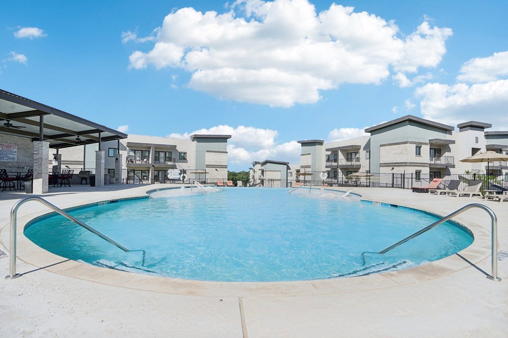 the swimming pool at our apartments