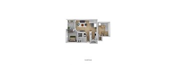 bedroom floor plan an in 3d