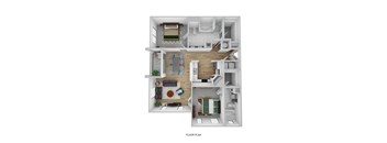 bedroom floor plan an in 3d
