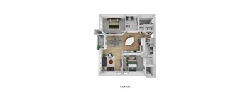 bedroom floor plan an in 3d