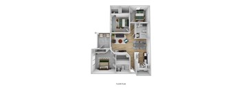 bedroom floor plan an in 3d