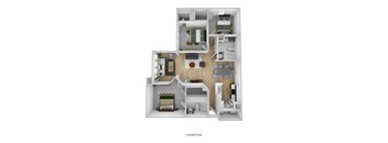 bedroom floor plan an in 3d