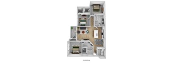 bedroom floor plan an in 3d