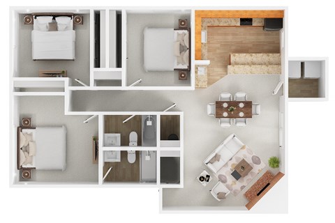 a floor plan of a house with a bedroom and a living room