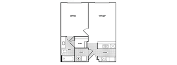 the commodore floor plan  1 bedroom  1190