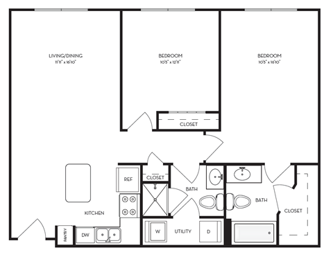 a blueprint of a floor plan of a house with a bedroom and a living room