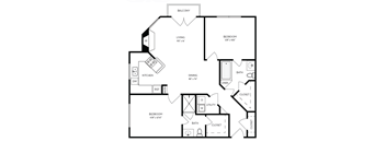 a floor plan of a two story house with a bedroom and a living room