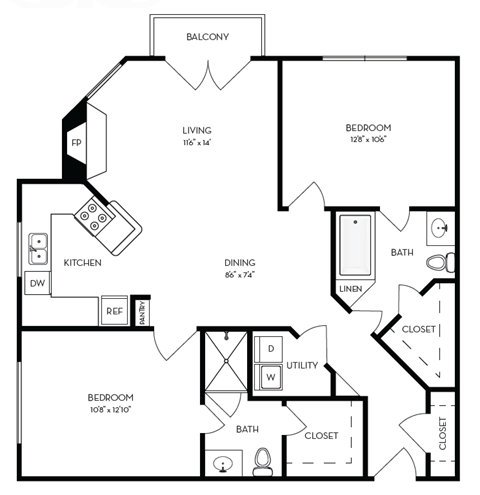 a floor plan of a two story house with a bedroom and a living room