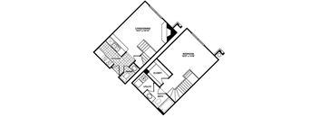 a floor plan of a small house with a bedroom and a living room