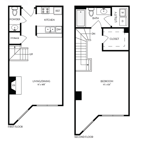 a floor plan of a house with a bedroom and a living room