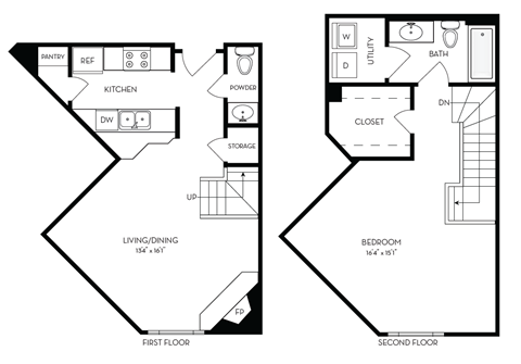 a floor plan of a small house with a bedroom and a living room
