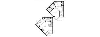 two bedroom floor plan  the residences at sawmill estates
