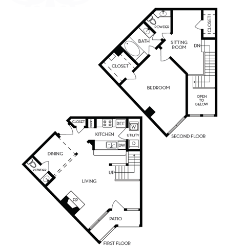 two bedroom floor plan  the residences at sawmill estates