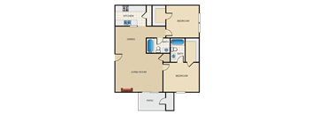 a floor plan of a two bedroom apartment